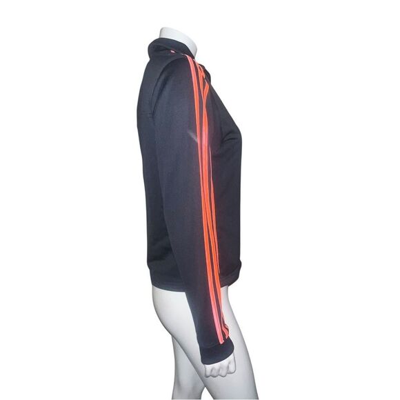 adidas Women's Black & Pink Track Jacket 3 Stripes Logo SAMPLE Medium EUC - Picture 4 of 8